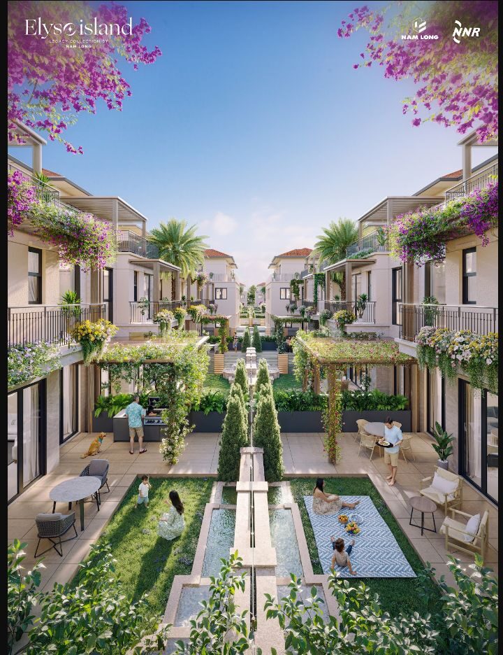 Phối cảnh Garden Villas Elyse Island với sân vườn riêng